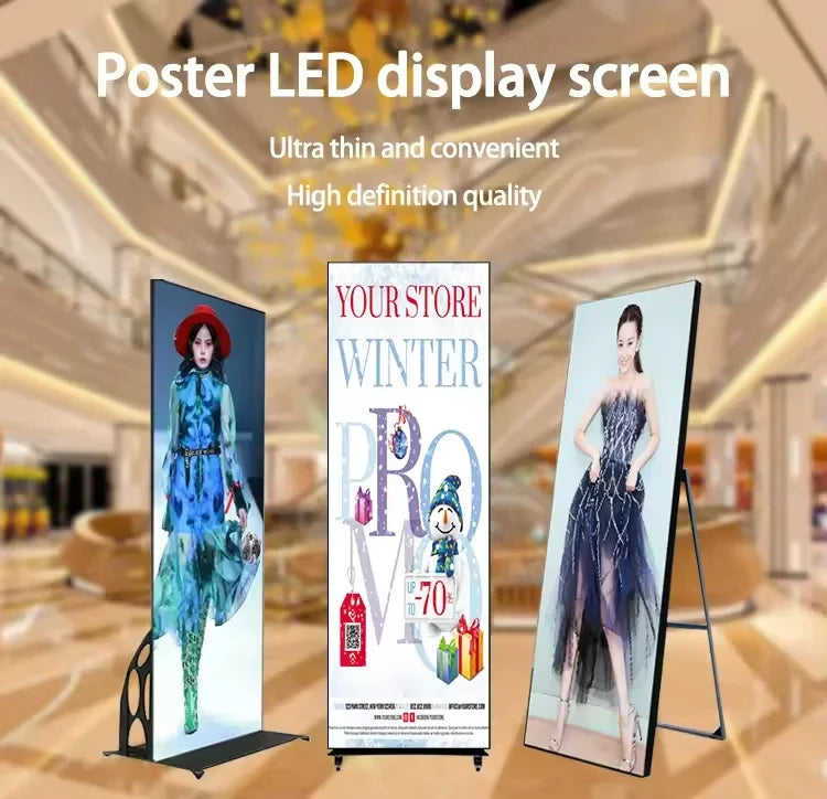 Indoor Foldable LED Poster Screen P1.8 P2 P2.5 Portable Digital Display Video Wall for Store Events Exhibition