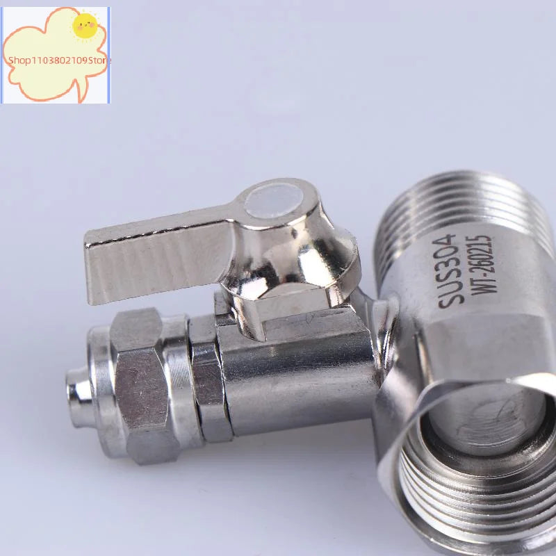 【HT】【HT】1 Set Tap Tee B Cold Hot Water Pipes Home Accessories 1/2" To 1/4"3/8" With Shut-Off Ball Valve RO Feed Water Adapter