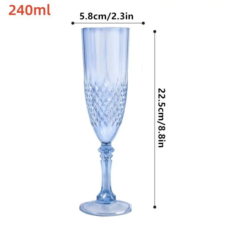●1Pcs Transparent Champagne Goblet High Legged Wine Glasses Cocktail Red Wine Brandy Glasses Drinkware Party Bar Wedding Gift