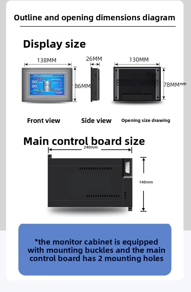 Collecting hot water engineering, heating control system touch screen + PLC intelligent thermostat sensor