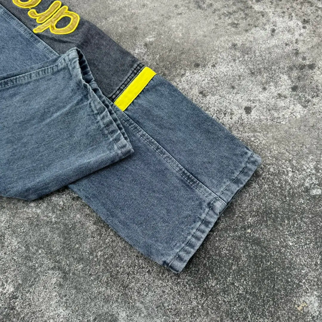 Drew House The denim fabric is stitched with a special style of patchwork design jeans for men and women casual ropa hombre