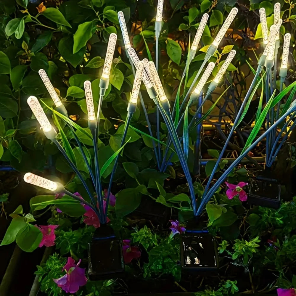 1/2/4PCS Solar Bubble Reed Garden Lights Outdoor Waterproof LED Pathway Lights For Yard Patio Decor