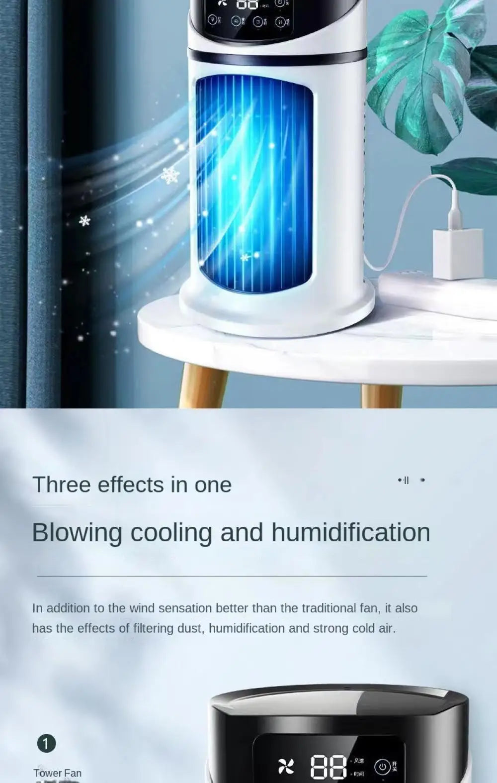Fan Portable Cold Air Conditioning Multifunctional Air Cooled Fan Evaporative Small Air Cooler Air Conditioning Ventilador