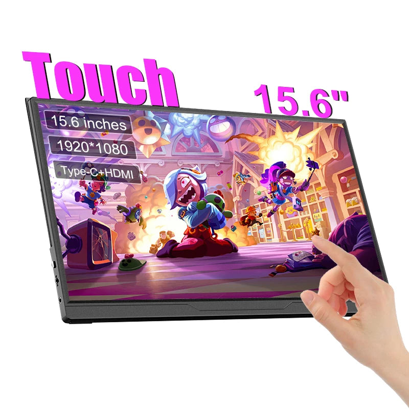 15.6inch Portable Monitor 120Hz/RGB100% /Touch Screen With VESA Hole Extended Display For Phone PC Loptop Xbox PS4/5 Switch