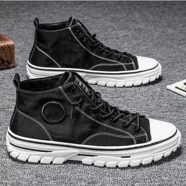 Men's High Top Sneakers 2025 New Canvas Shoes Fashion Male High Top Casual Skateboarding Vulcanized Shoes Brand Comfort Sneakers