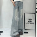 Women's Light Wash Wide Leg Jeans High Waist Loose Fit Denim Pants Casual Streetwear Trousers