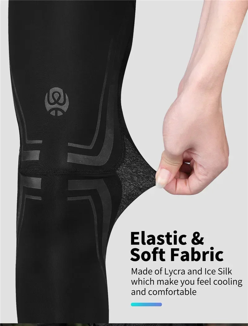 WEST BIKING Sports Compression Leg Sleeves Men Women MTB Winter Fleece Leg Warmers Men Women Cycling Running Basketball Leggings