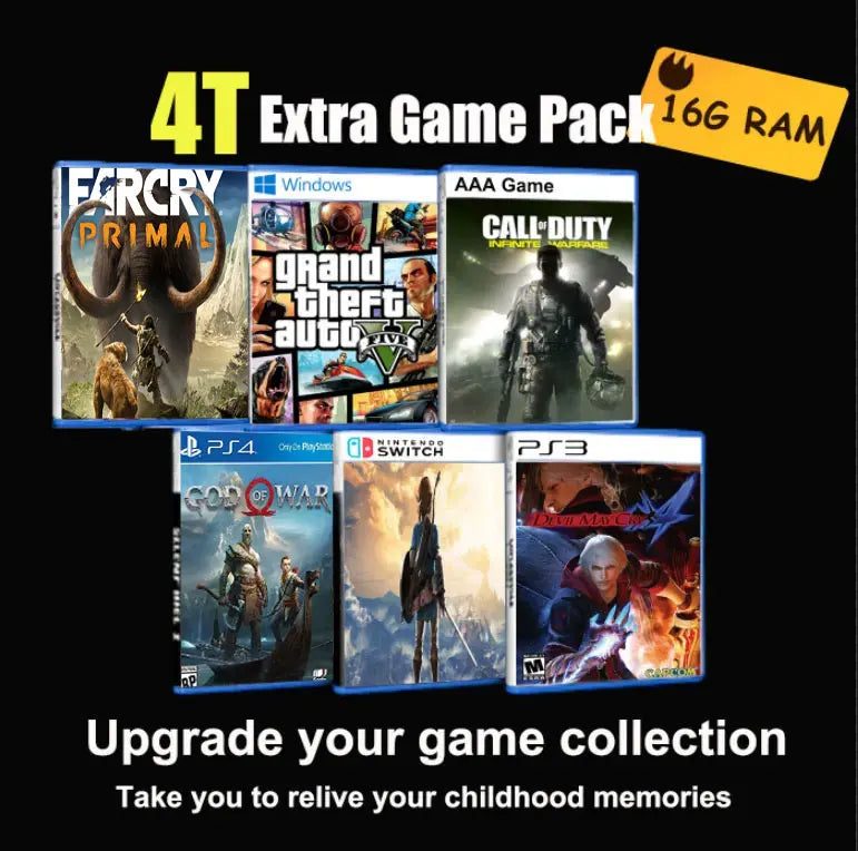 Mini PC Retro Game Box G3 Pro Dual System 99999+ Games 8G/16G RAM 2/4TB Intel Game Console for PS2 PS3 WiiU Wii GameCube Saturn