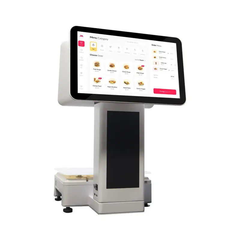 15.6 Inch Dual Touch Screen Desktop POS Terminal All in One PC with Printer Electronic Weighing Scale Supermarket