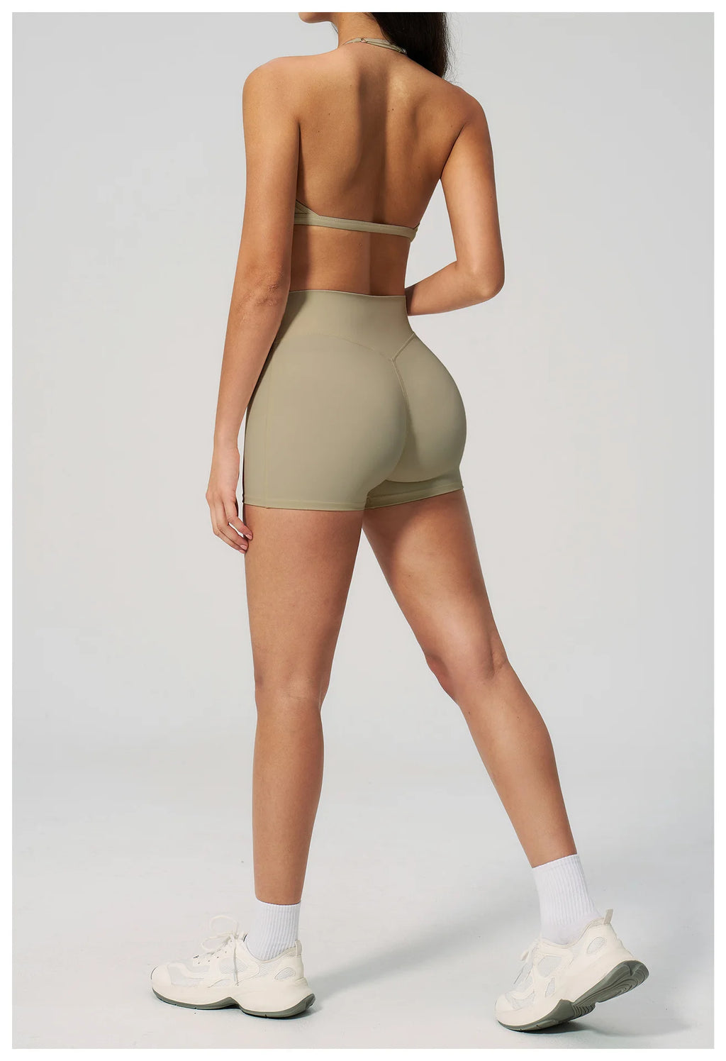 2 Pieces Yoga Set Women Tracksuit Backless Halter Tops High Waist Shorts Gym Suits Fitness Sportswear Workout Sets Athletic Wear