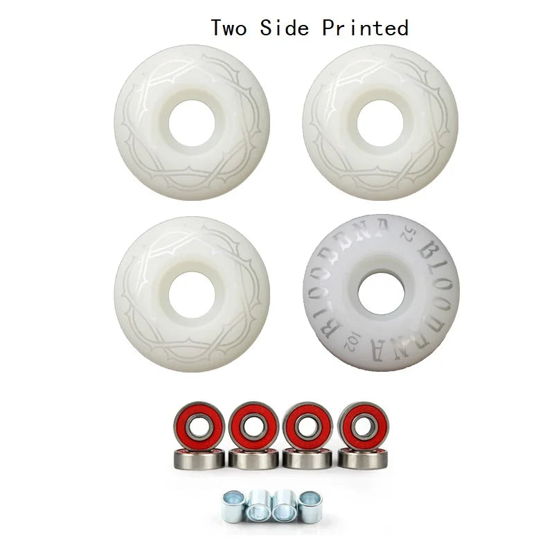 4Pcs Skateboard Wheels With bearing complete PU Skateboard Parts 52mm*30mm Wheels 95A skateboard for riding