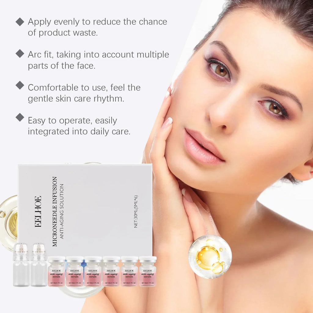 Korean Daily Essence Set – 2 Tools & 6 Bottles To Support Skin Smoothness, Deep Hydration Supports Skin Resilience＜0.3mm
