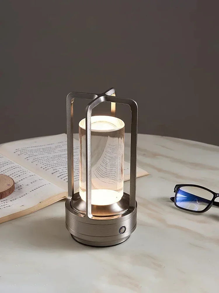HOMEFISH Night Light Black Gold Silver Table Lamp Touch USB Charging Ambient Light Suitable for Bedrooms Living Rooms