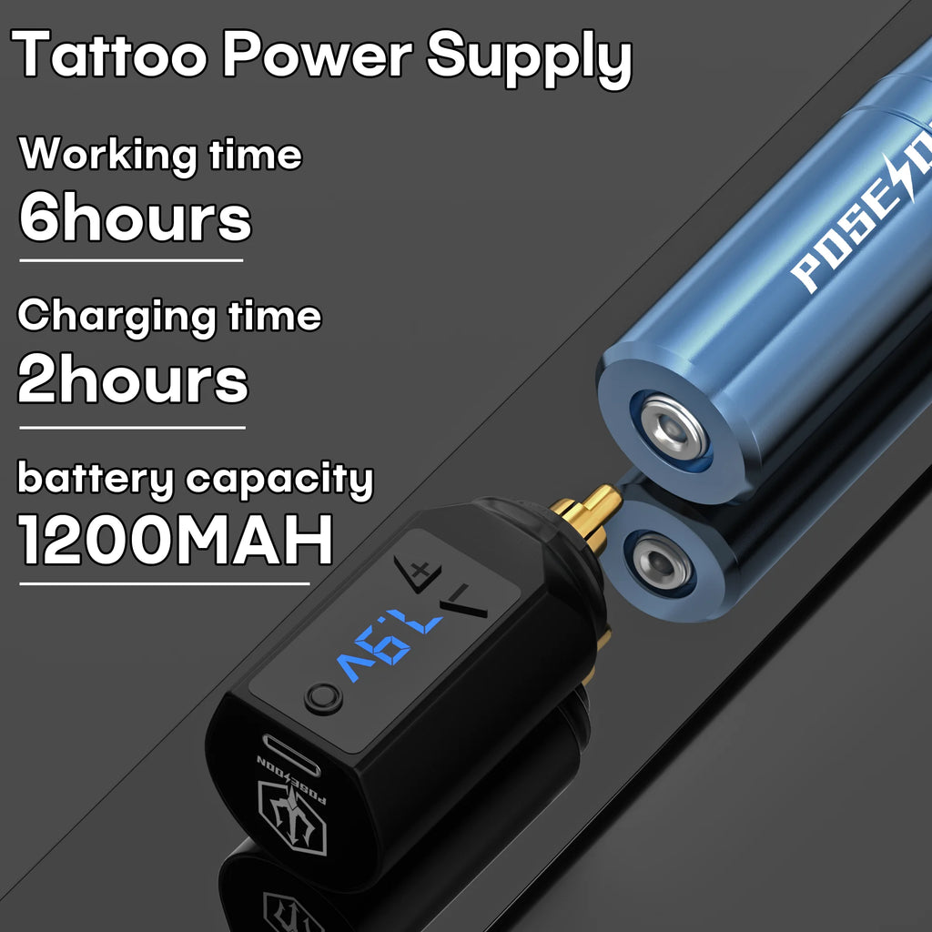 Tattoo Kit POSEIDON V5 High Quality Tattoo Pen Kit For Permanent Makeup Tattoo Machine Wireless Tattoo Power Supply Tattoo Kit