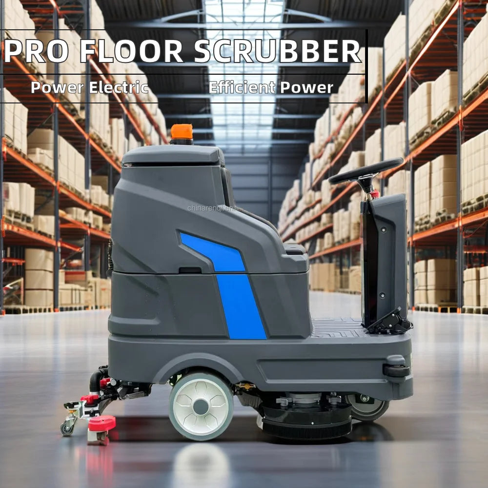 New High-voltage Electric Riding Self-Propelled Factory Floor Cleaner, 24V100AH 100L Tank, Professional Cleaning,