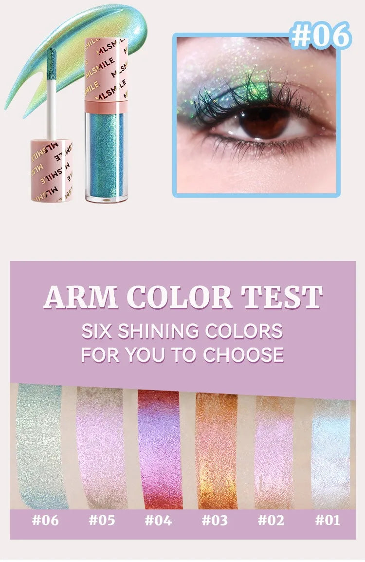 Multichrome Liquid Eyeshadow Stick Metallic Chameleon Glitter Eye Shadow High Pigment Waterproof Sparkling Shiny Lipgloss Makeup