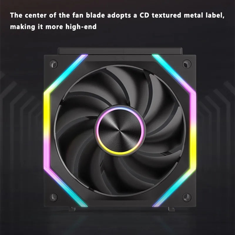 ICE Whale WX-1 Wire-Splicing PC Case Cooling Fan ARGB Mirror Cycle Light Effect 800-2000RPM PWM Water Cooling 360mm Cooler Fan