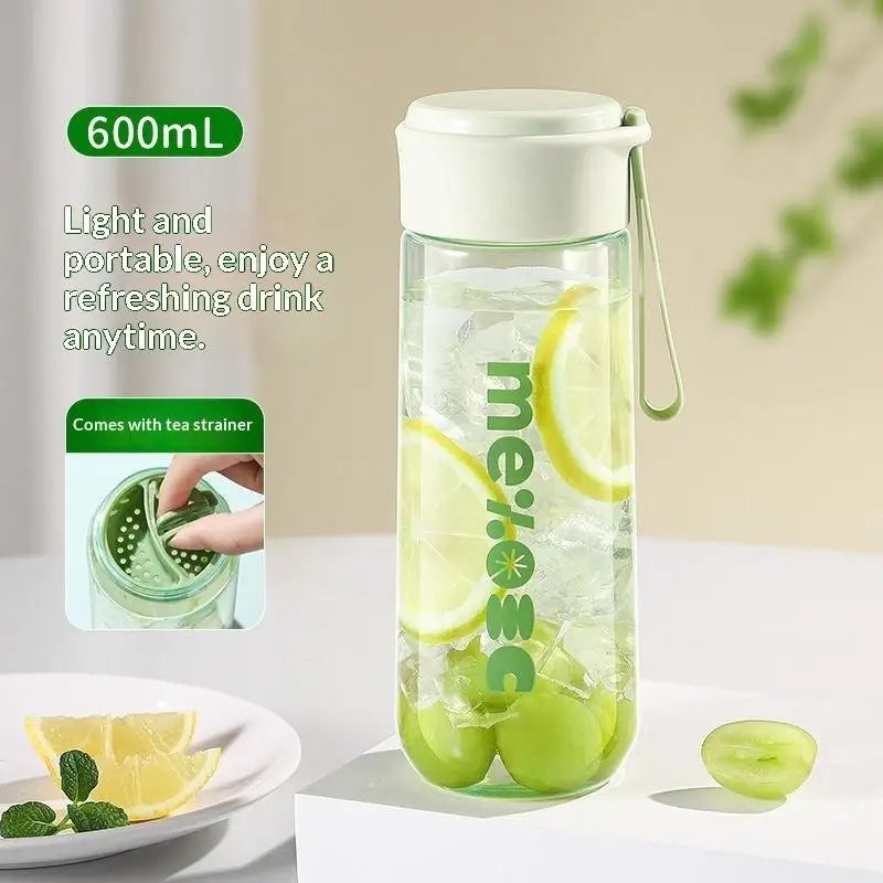 600ML Large Capacity Water Bottles Student Portable Direct Drinking Brief Plastic Cup Kids High Temperature Resistance Bottles