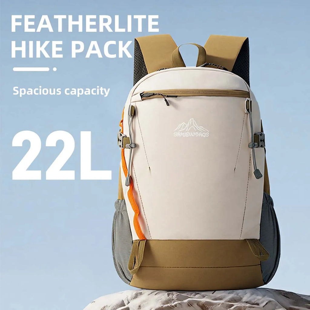 Outdoor Hiking Mountaineering Bag for Women, Lightweight Waterproof Ultra-Light Small Backpack 22 Liters Travel Climbing Lightweight Backpack for Junior High School Students and College Students