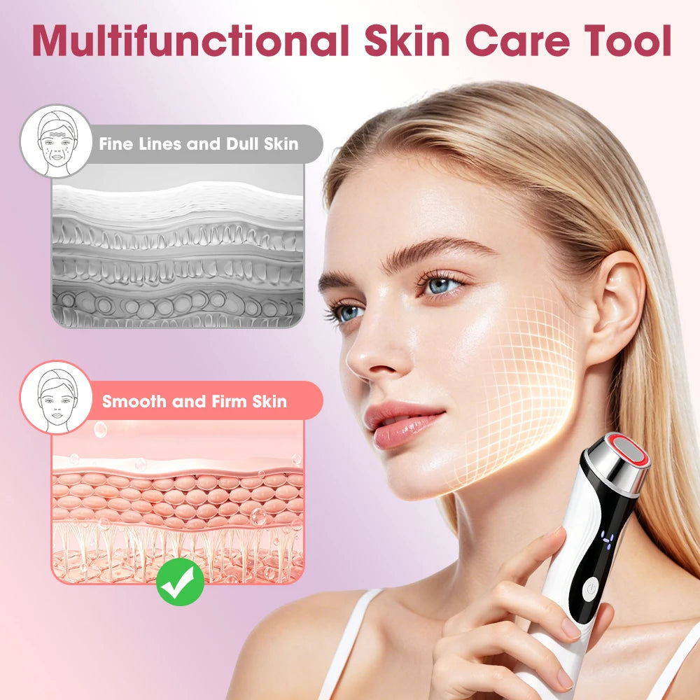 4-in-1 Facial Massager Beauty Device with Microcurrent, LED Light Therapy for Anti Aging Skin Care and Lifting