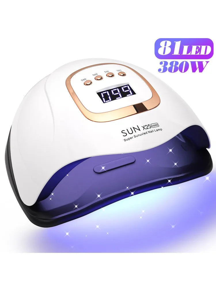 81LEDS UV LED Nail Lamp With Automatic Sensor 4 Timer Settings For Gel Polish Professional 380W Nail Dryer For Manicure Salon