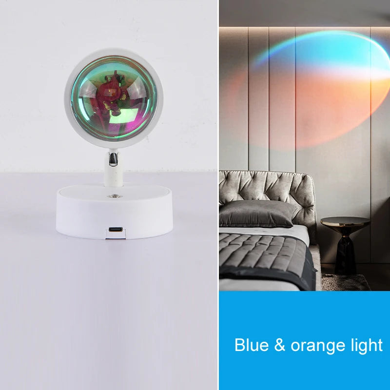 Wireless Sunset Lamp Night Light Projector Deoration Home Wall Lamp Kitchen Display Cabinet Cupboard Bedroom RV Reading Lamps
