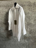 Original design detachable collar contrasting color shirt, cotton asymmetrical collar white and black shirt design
