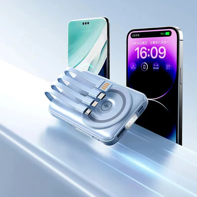 Wireless magnetic power bank 22.5W super fast charging 10000mAh suitable for watches, mobile power banks, lightweight and thin
