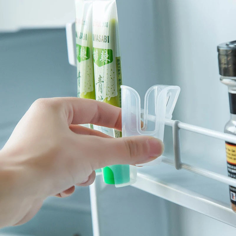 Kitchen Organizer Hanging Hooks Organizer Box Hanging Spice Bottle Small Item Organizer Clip Shelf Storage Hooks Kitchen Hooks