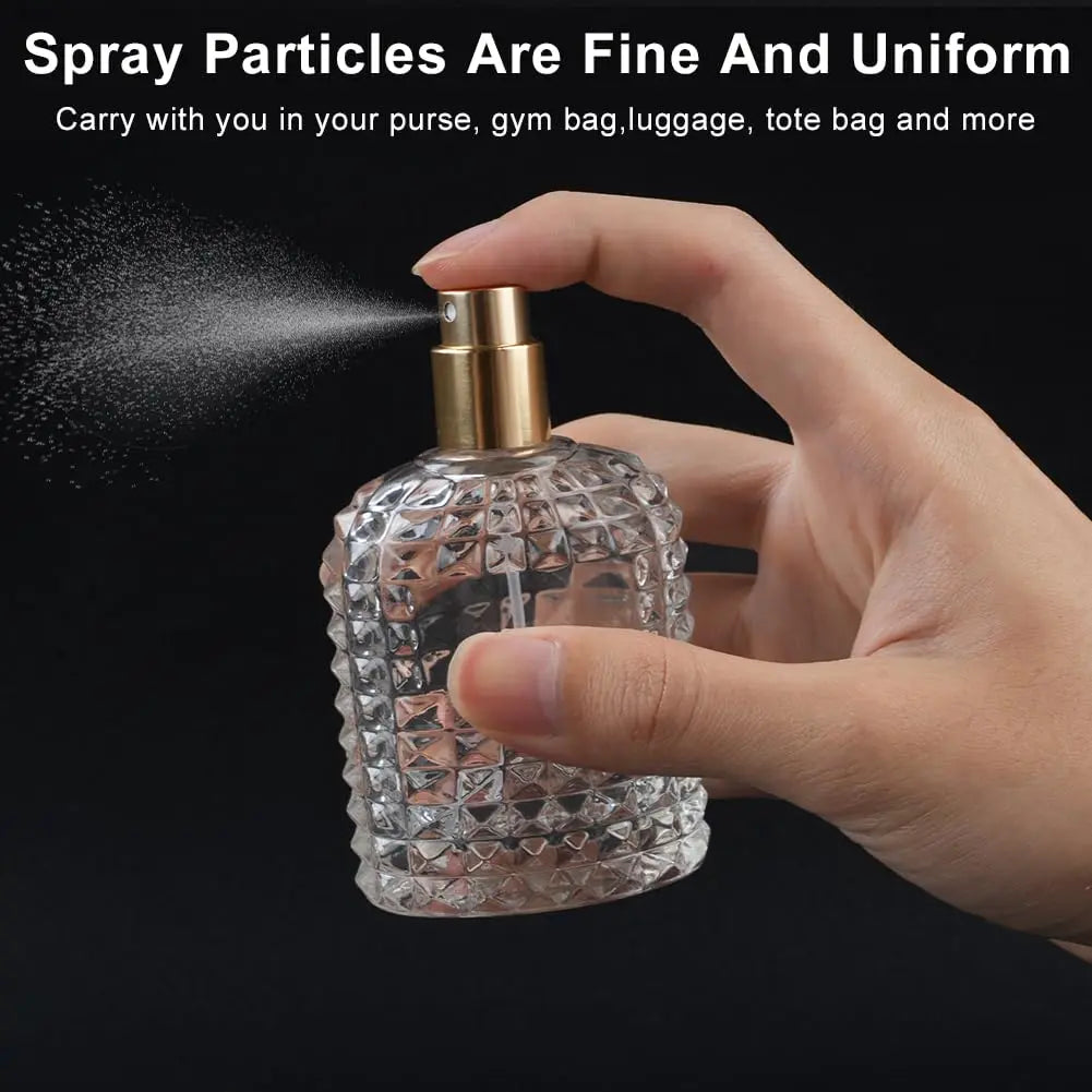 2pcs Perfume Bottle Spray Empty Perfume Atomizer Refillable with 3 Accessories Leak-proof Fine Mist Travel Bottle(30ml/50ml)