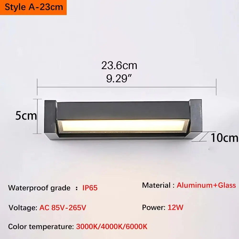 Adjustable angle outdoor waterproof outdoor wall lamp garden wiring wall lamp simple and high-end aluminum wall lamp