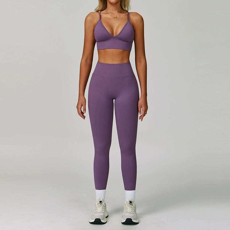 2/3PCS Seamless Sports Set  Yoga Suits  Women Tracksuit Gym Running Workout Clothes Sports Long Sleeve Leggings Yoga Clothing