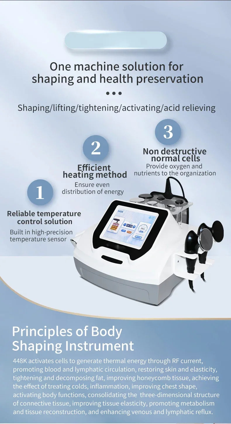 2026 INDIBA Spain Technology Face Care Devices 448K Tecar Cavitation Body Care RET CET RF Slim Machine for Loss Health Beauty