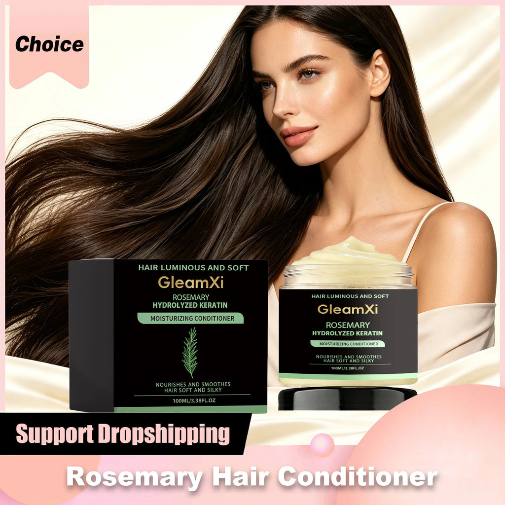 Rosemary Hair Mask Repair Damaged Breakage Frizzy Soft Smooth Shiny Straightening Hairs Nourishing Scalp Roots Hair Conditioner
