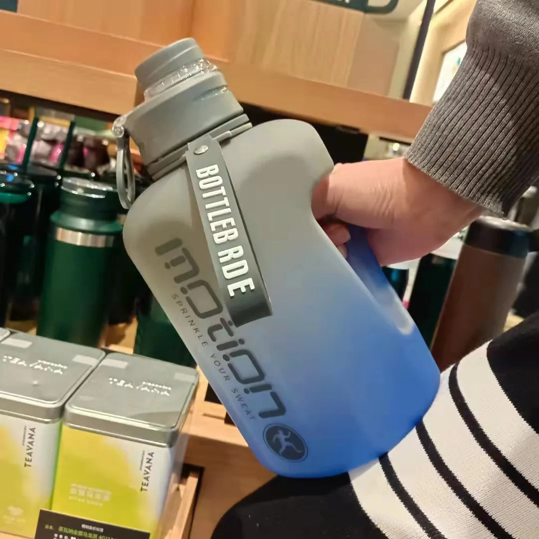 2 Liter Sports Water Bottle With Straw Large Capacity Fitness With Scale Gradient Kettle Outdoor Plastic Portable Water Bottle