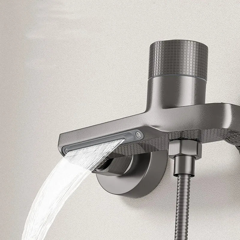 Brass Bathroom Shower Faucet Basin Faucets Wall Mounted Triple Tub Faucet Hot and Cold Water Mixing Valve Faucet