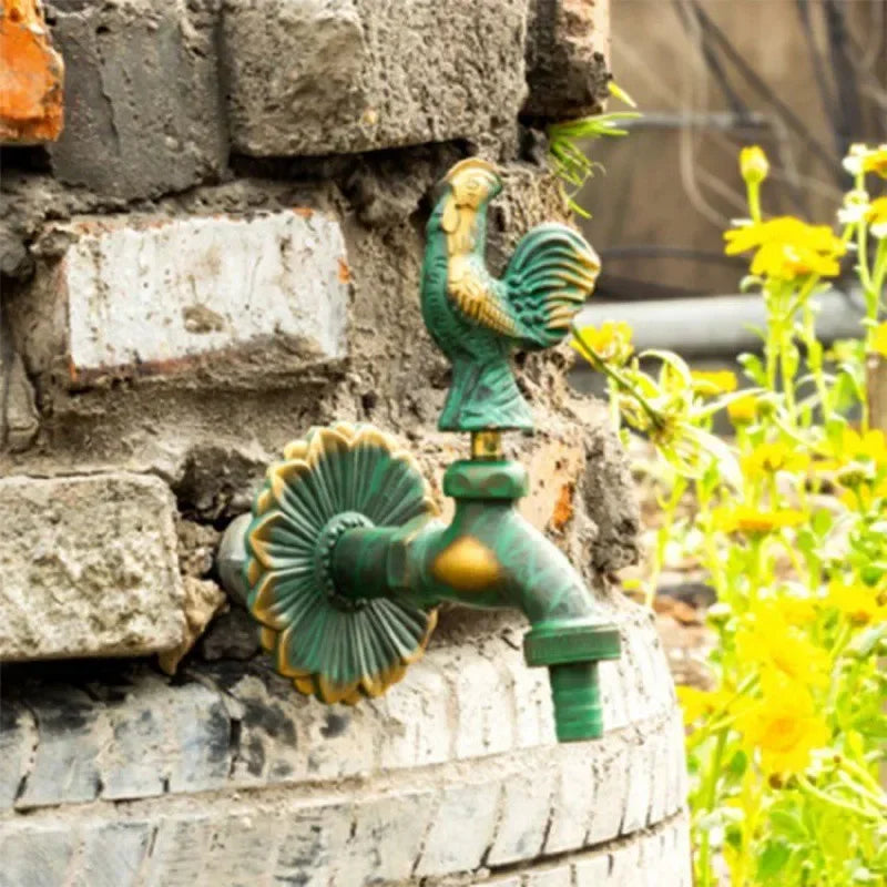 Bathroom Garden Faucet Antique Brass Kindergarden Wall Mount Animal Cold Water Faucet Basin Faucet