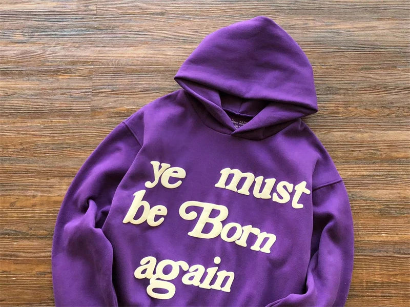 Foam Logo Ye Must Be Born Again Hoodie Men Women Best Quality Oversize Kanye West CPFM.XYZ Sweatshirts