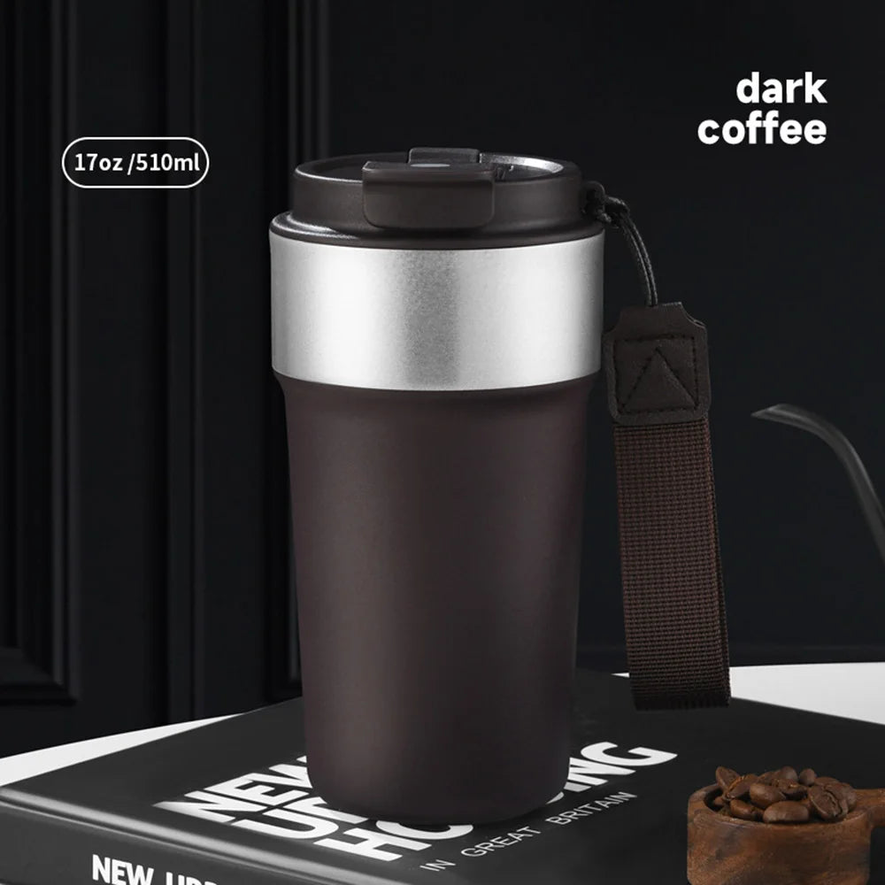 17oz/510ml Insulated Cup 304 Stainless Steel Thermos Coffee Cup Leak-Proof Water Cup with Lid Travel Mug Keep Hot Cold