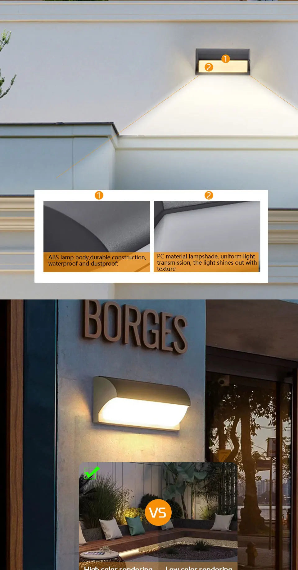 LED Motion Sensor Outdoor Wall Light Waterproof IP65 Retro Style Porch Balcony Garden Courtyard Lamp Living Room Wall Sconce
