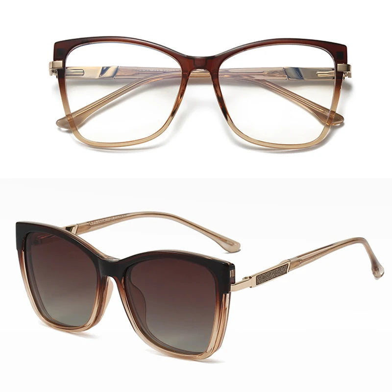 VICKY Fashion New Design TR90 Polarized Magnetic Clip-on Sunglasses Men and Women Polarized Sunglasses Optical Myopia Glasses