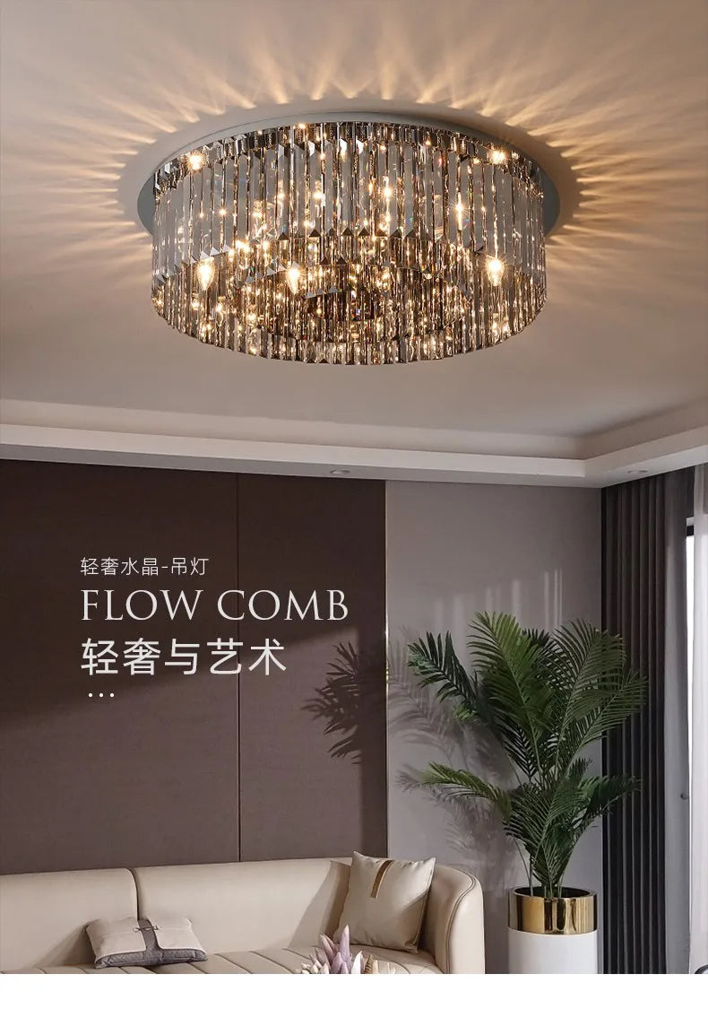 Modern Crystal for Dining Room Led E14 BULBS K9 Crystals Lighting Lamp Living Room Ceiling Light