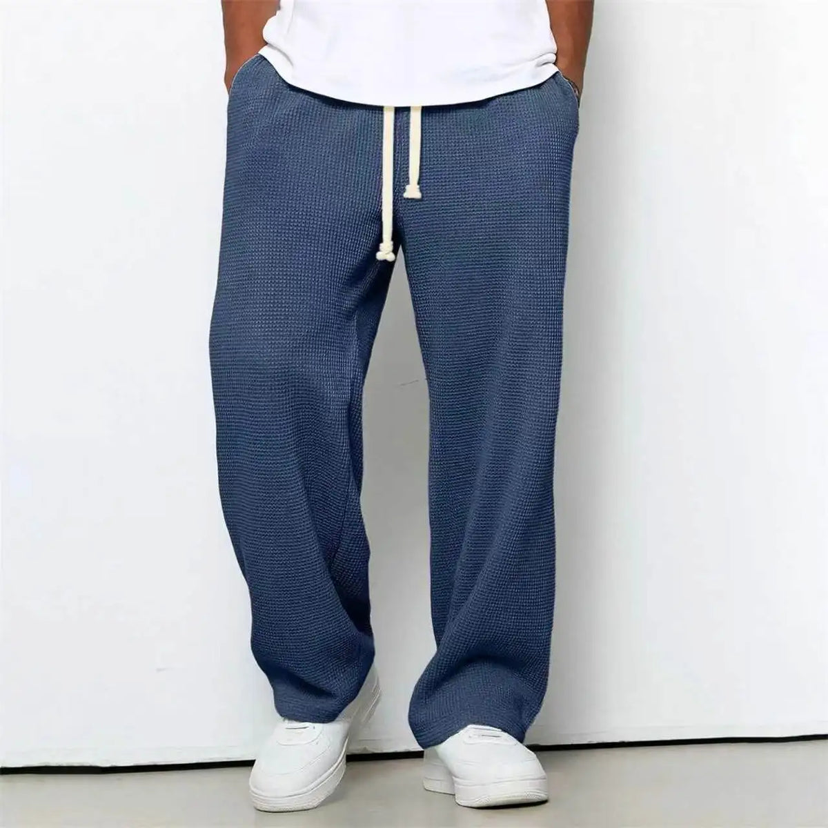 Mens Loose-fit Straight-leg Casual Pants Fashion Korean Wide-leg Sweatpants Outdoor Comfortable Lightweight Long Pants for Male