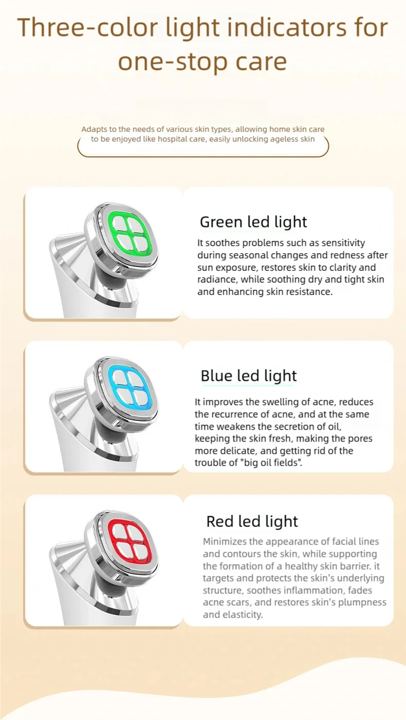 EMS Facial Micro-current Beauty Instrument 6Mode Eye Face Lift 3D Roller Massager 3 Colour LED Skin Tighten Massage Beauty Devic
