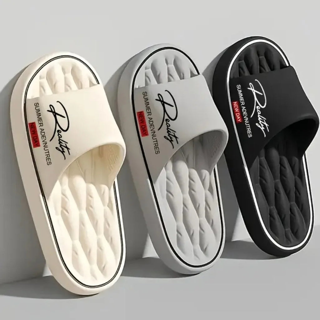 Summer New EVA Anti-Slip Bath Slippers Women Indoor Home Shoes Couple Massage Waterproof Odor-Resistant Thick Bottom Slippers