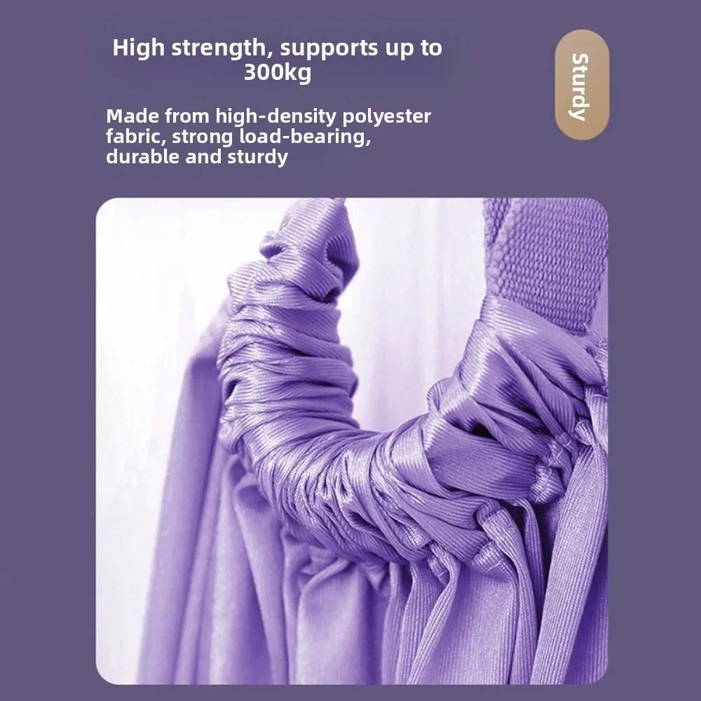 Adjustable Women Aerial Yoga Strap Elastic Stretch Door Hanging Aerial Yoga Hammock Swing Anti-Gravity Resistance Auxiliary