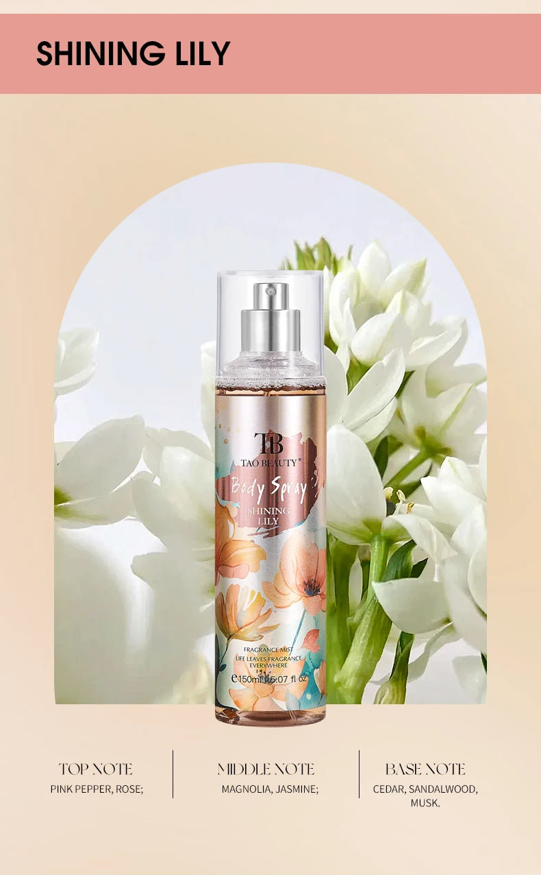 Plant Floral Car Perfume Spray, 150ml Long Lasting Body & Car Air Freshener, 4 Scents Vanilla Coconut/Rose/Lily/Dark Kiss, Auto