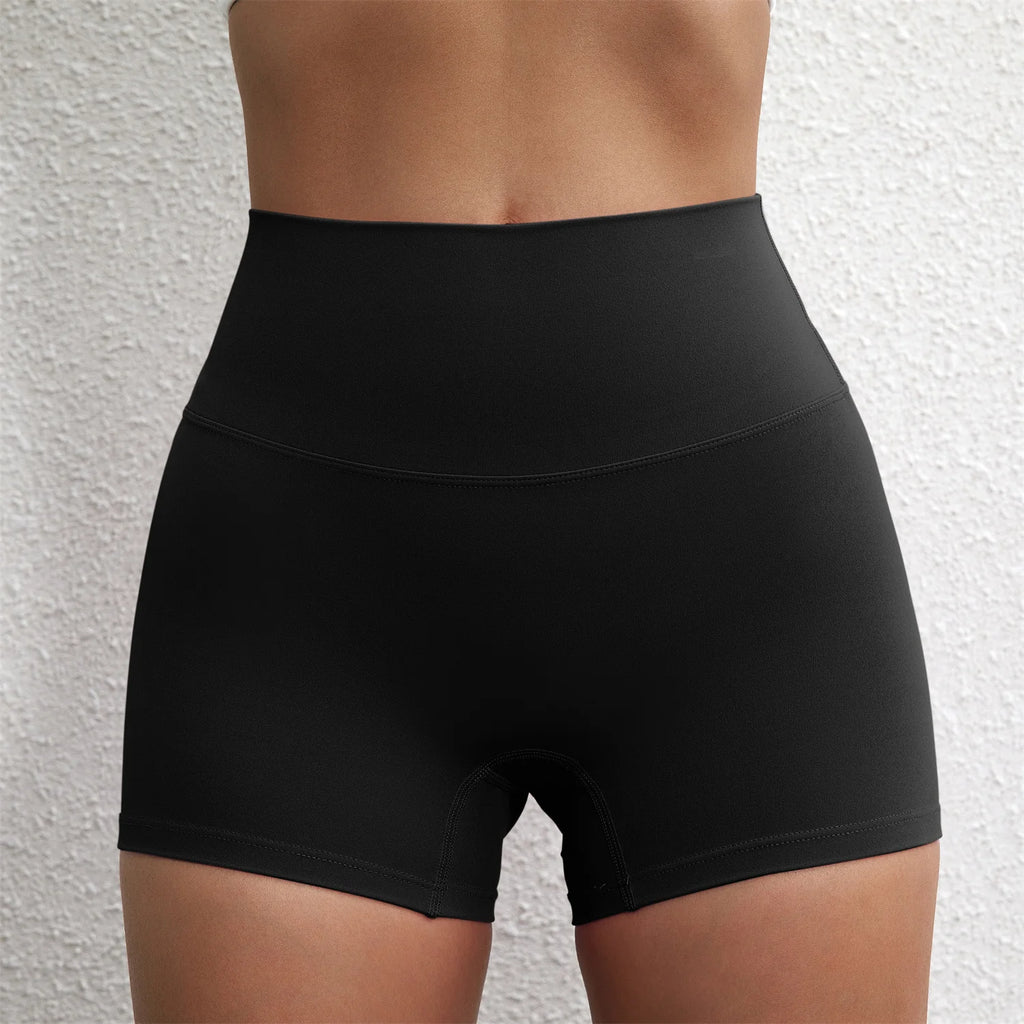 Solid Color Tight Compression Sport Short High Waist Yoga Ultrashort Legging Training Soft Women Gym Athletic Tight Squat Proof