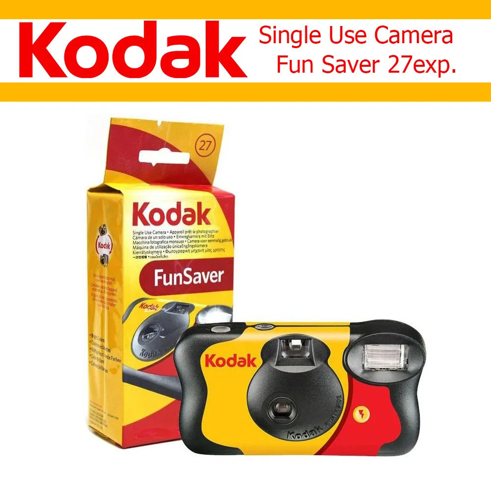 Kodak FunSaver Single Use Camera Classic  27 Sheets 39 Sheets With Flash Original 1-5 Pcs Disposable Point-and-Point Film Camera