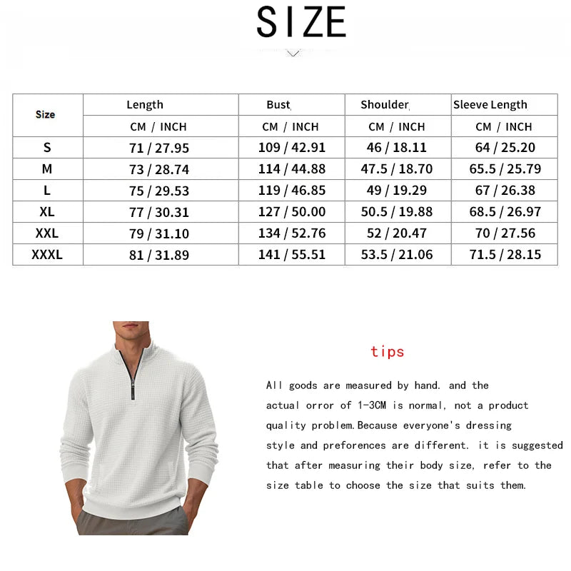 semi-zipper sweater men's autumn and winter jacquard small checkered stand-up collar casual pullover large size sweater